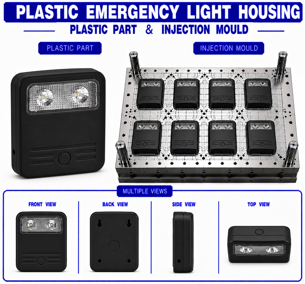 Plastic Emergency Light Housing Mould and Moulding Service